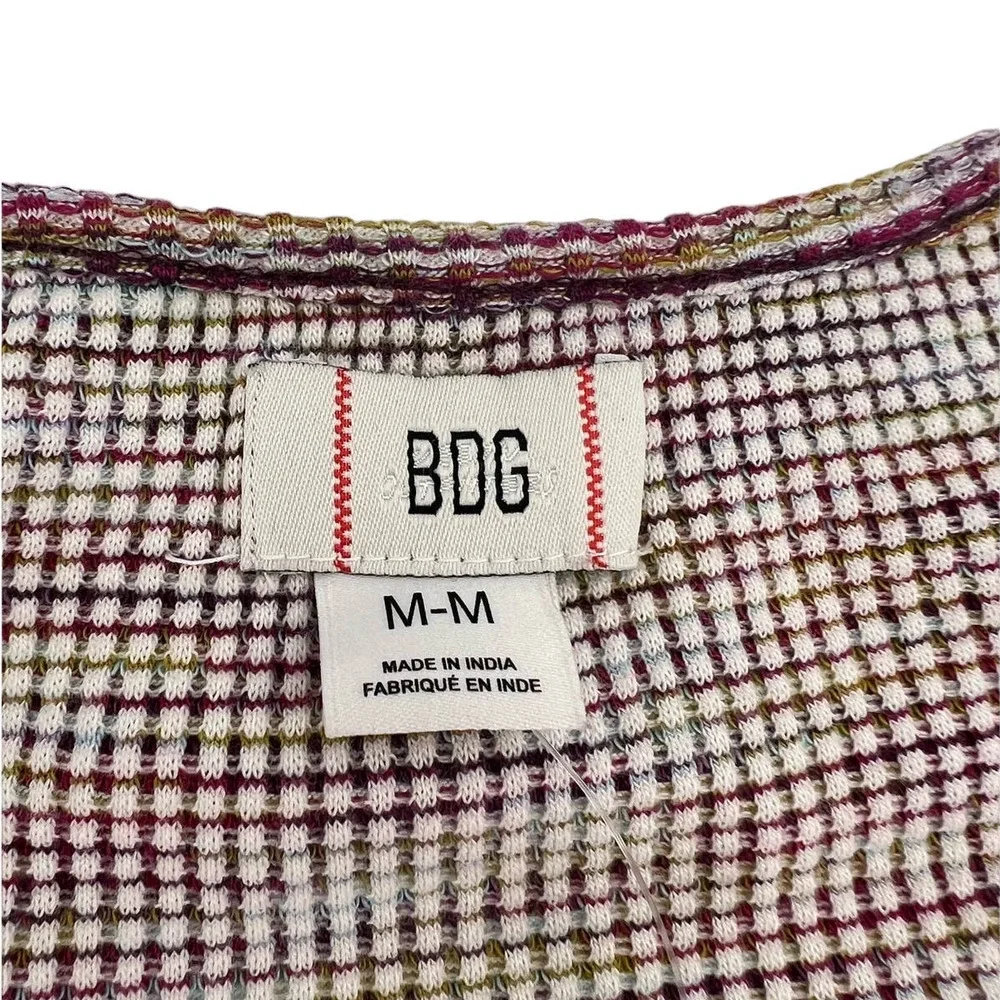 BDG Cropped Multi Color Striped Long Sleeve Size Med New with Tags - Picture 3 of 8